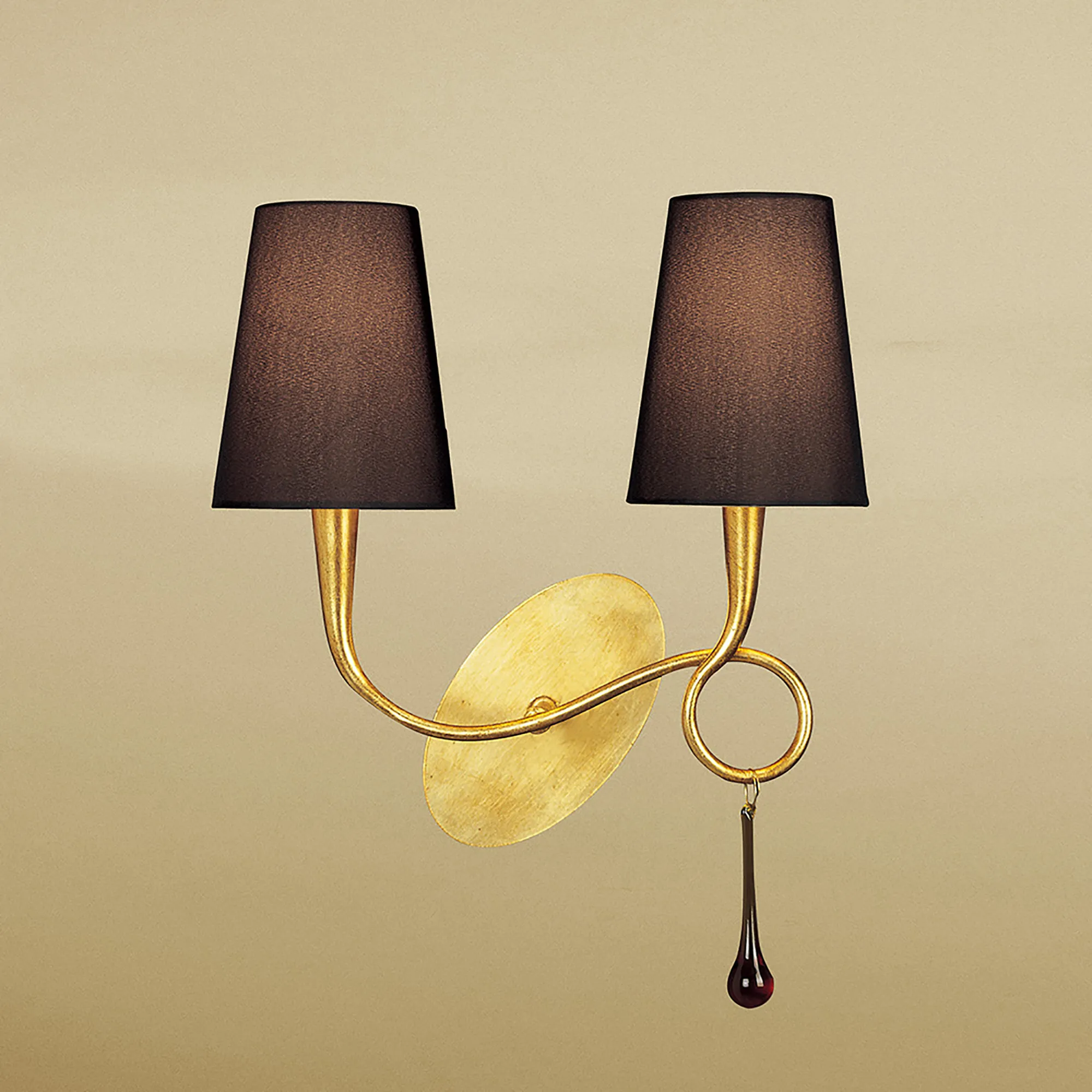 Paola Gold-Black Wall Lights Mantra Armed Wall Lights Paola Gold-Black Wall Lights Mantra Armed Wall Lights